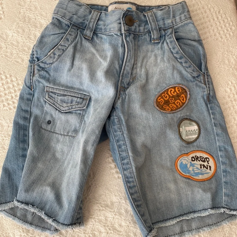 Old Navy Long Jean Shorts. Surf theme. 3T